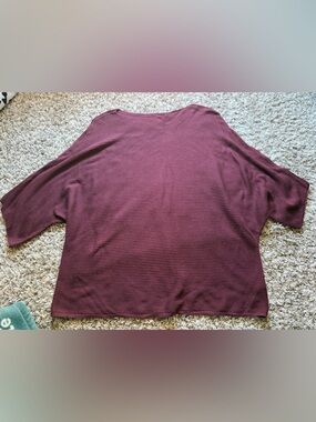 Uniqlo Ribbed Boxy Pullover - Burgundy
